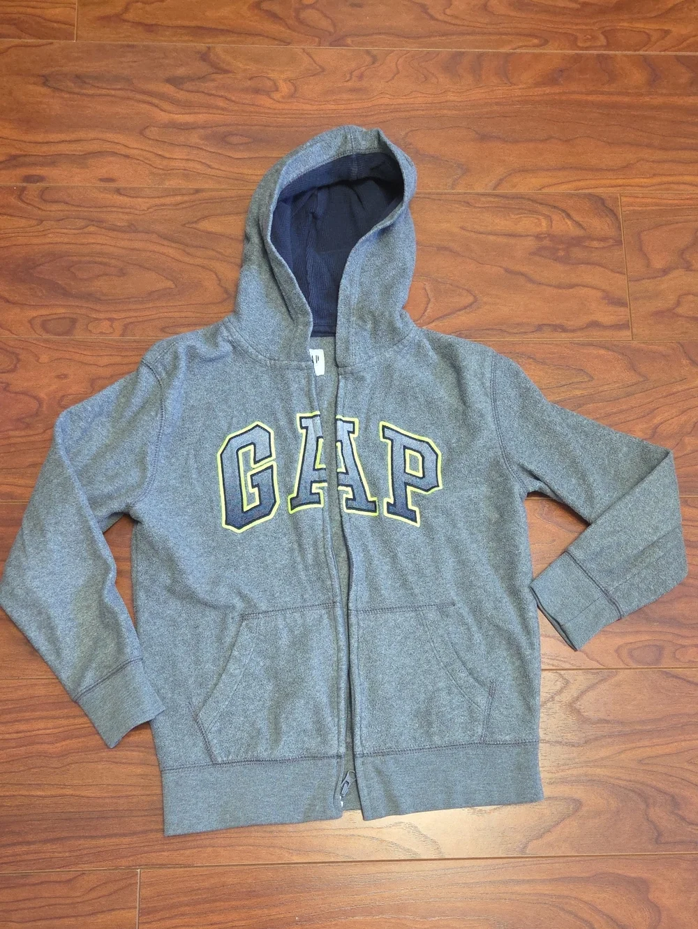 GAP Kids Gray Zip-Up Hoodie with Logo